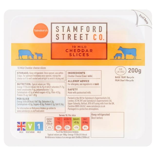 Stamford Street Co. Mild Cheddar Slices x10 200g