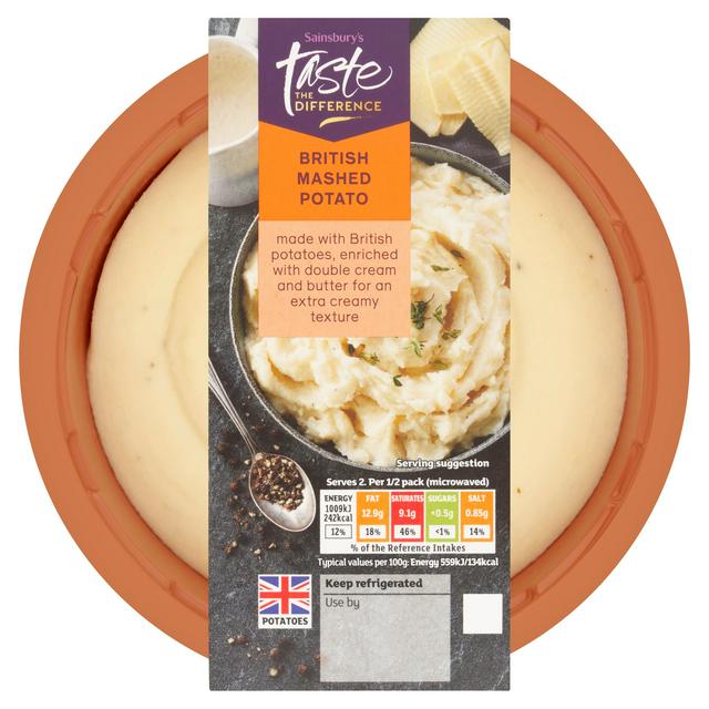 Sainsbury's Mashed Potato Seasoned with Cracked Black Pepper, Taste the Difference 400g