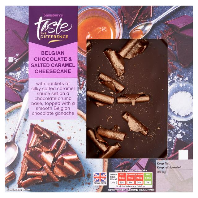 Sainsbury's Belgian Chocolate & Salted Caramel Cheesecake, Taste the Difference 500g