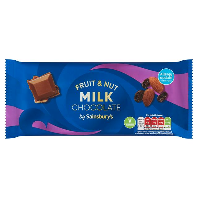 Sainsbury's Fruit & Nut Milk Chocolate 200g
