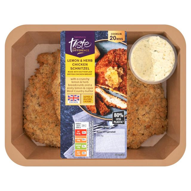 Sainsbury's Lemon & Herb Chicken Schnitzel, Taste the Difference 350g