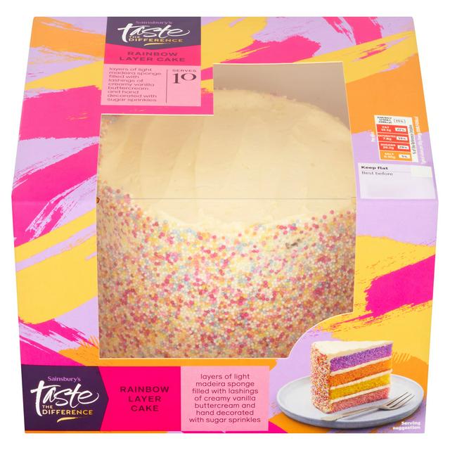 Sainsbury's Birthday Celebration Rainbow Layer Cake, Taste the Difference 685g (Serves 10)