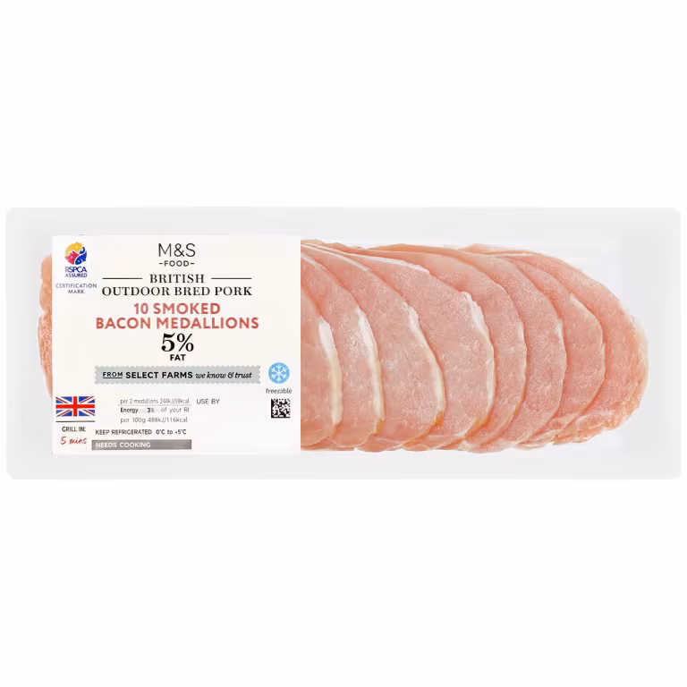 M&S British Outdoor Bred Pork Smoked Bacon Medallions