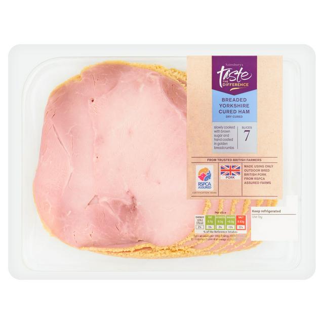 Sainsbury’s Breaded British Yorkshire Cured Ham Slices, Taste the Difference x7 225g