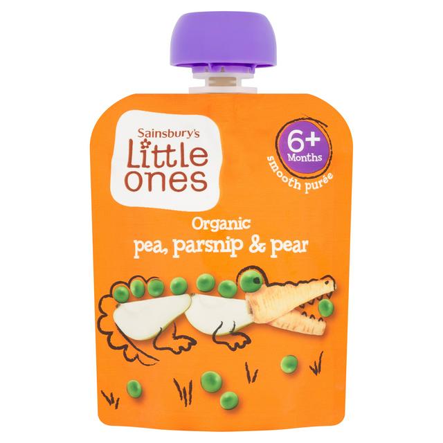 Sainsbury's Little Ones Organic Pea Parsnip & Pear Smooth Puree 6+ Months 70g