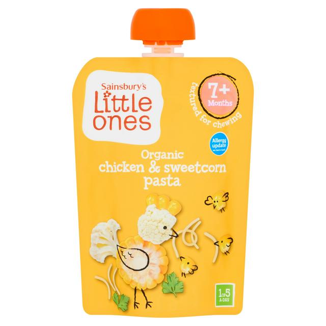Sainsbury's Little Ones Organic Chicken & Sweetcorn Pasta 7+ Months 130g