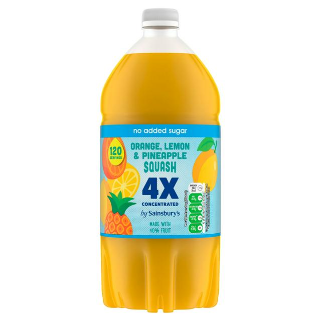 Sainsbury's Quadruple Strength Orange, Lemon & Pineapple Squash 1.5L