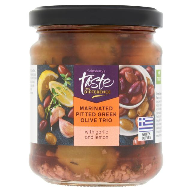 Sainsbury's Marinated Pitted Greek Olive Trio, Taste the Difference 190g (102*)
