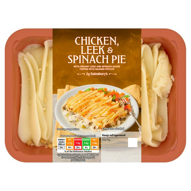 Sainsbury's Chicken Leek & Spinach Pie 400g