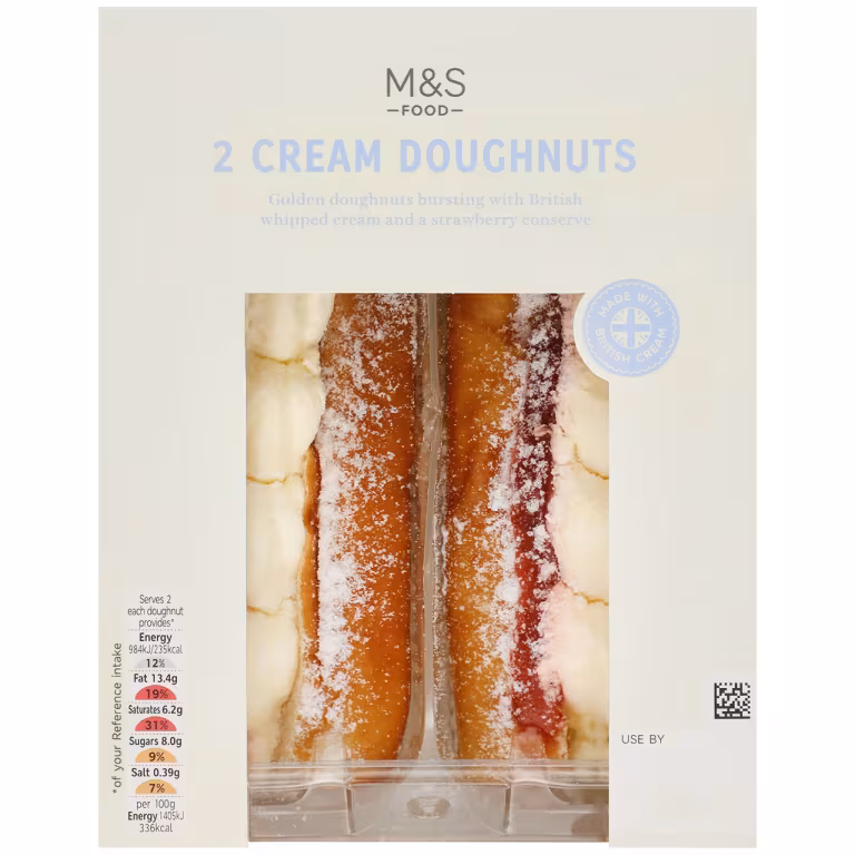 M&S 2 Cream Doughnuts