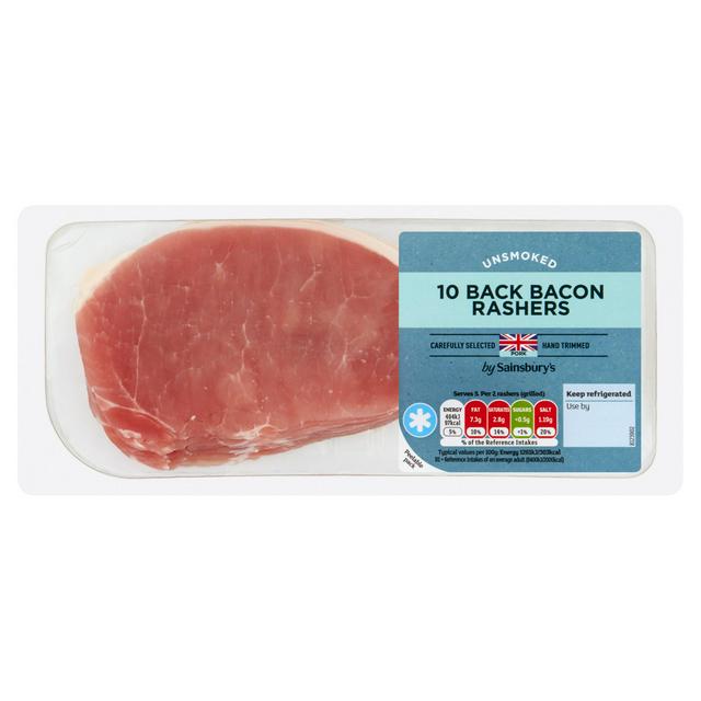 Sainsbury's Unsmoked Back Bacon Rashers x10 300g
