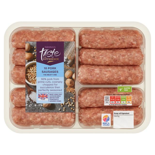 Sainsbury's Pork Sausages, Taste the Difference x10 667g