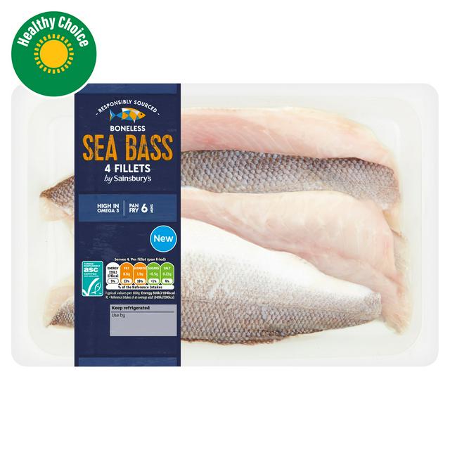 Sainsbury’s Sea Bass Fillets ASC x4 360g