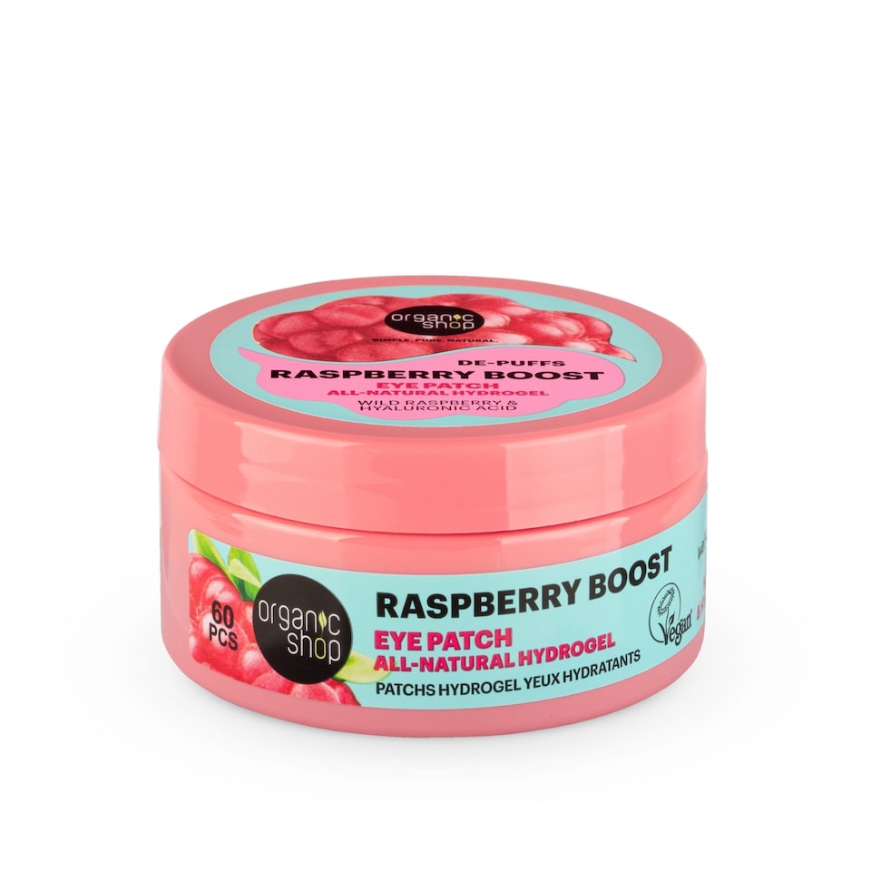 Organic Shop De-Puff Raspberry Boost Eye Patches, 60pcs