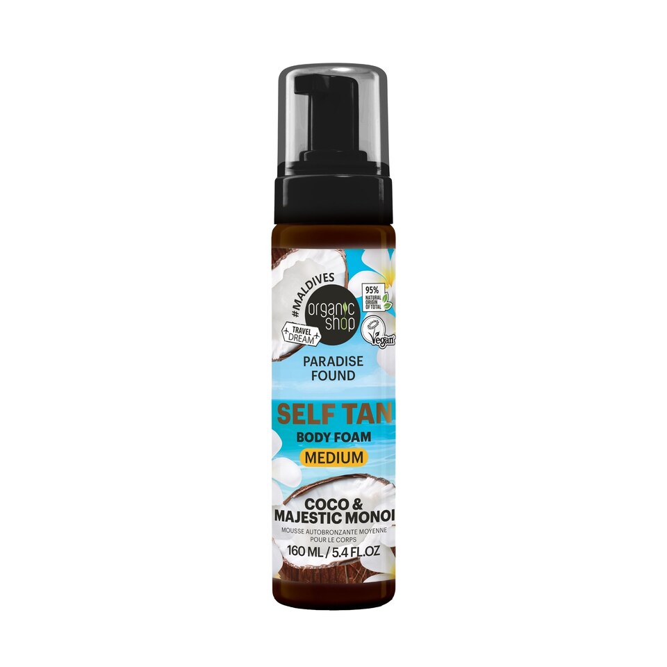 Organic Shop Paradise Found MEDIUM Self Tan Body Foam, 160ml
