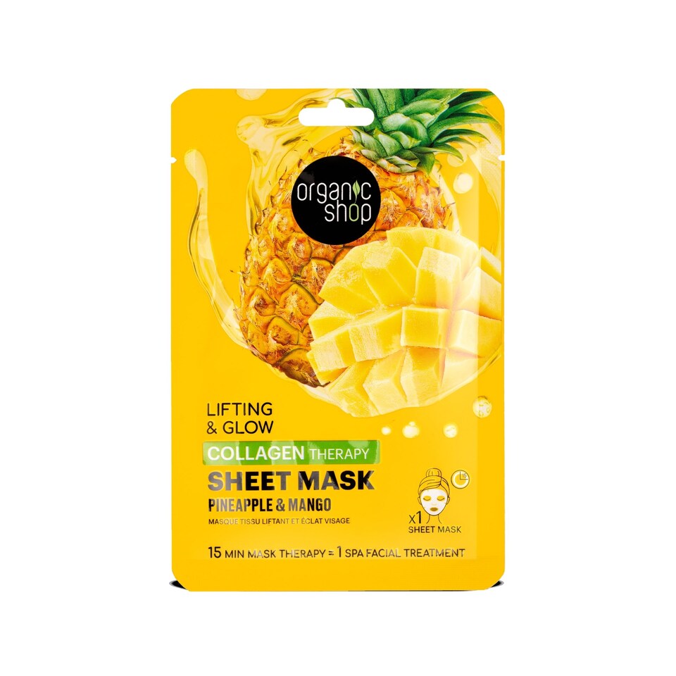 Organic Shop Collagen Therapy Lift & Glow Sheet Mask, 1 pc