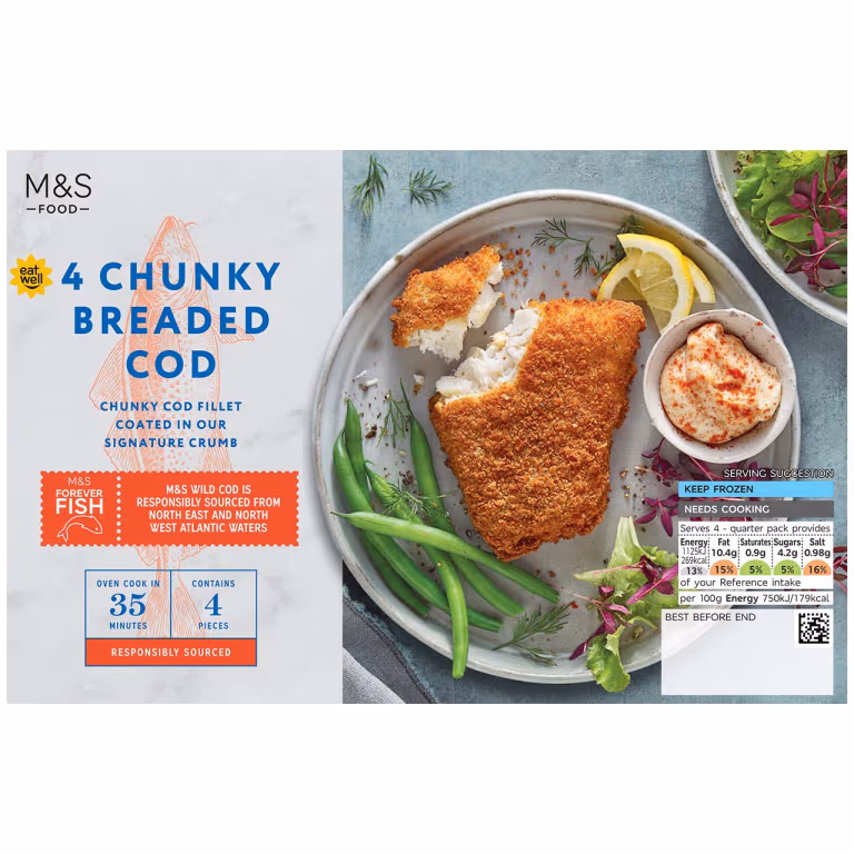M&S 4 Chunky Breaded Cod