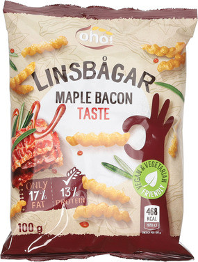 Oho! Linsesnacks Maple Bacon 100g