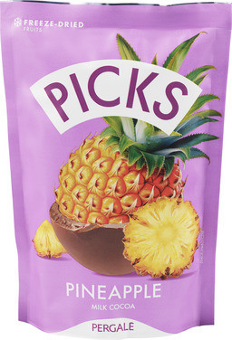 Dragee Picks Freeze Dried Pineapple Puree Pieces W Milk Cocoa Glaze