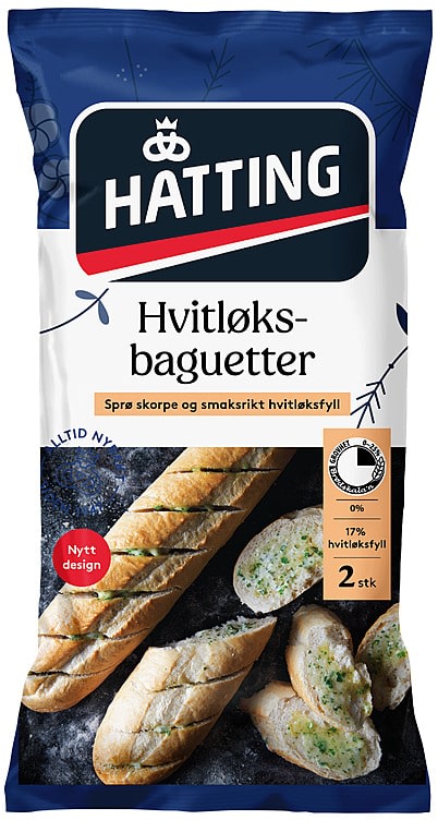 Hvitløksbaguetter 175gx2stk Hatting