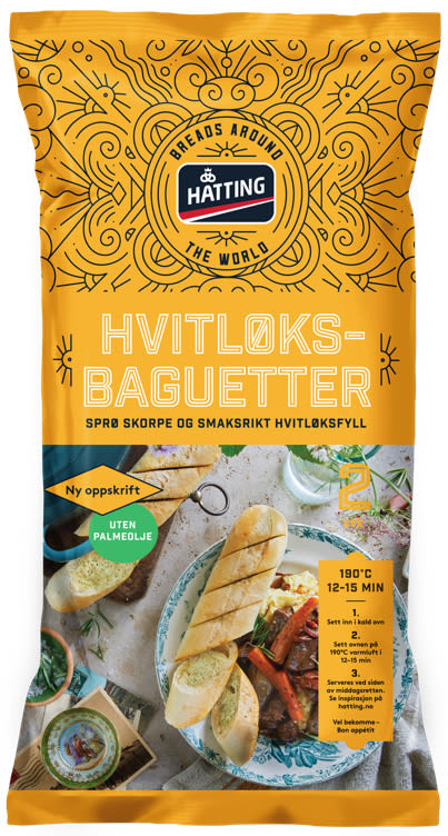 Hvitløksbaguetter 175gx2stk Hatting