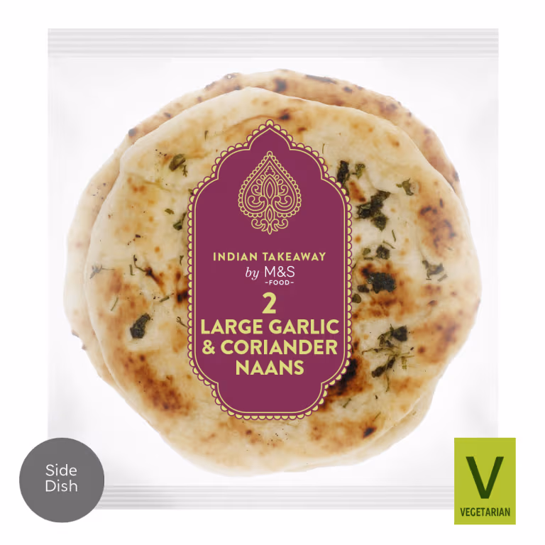 M&S Large Garlic and Coriander Naans