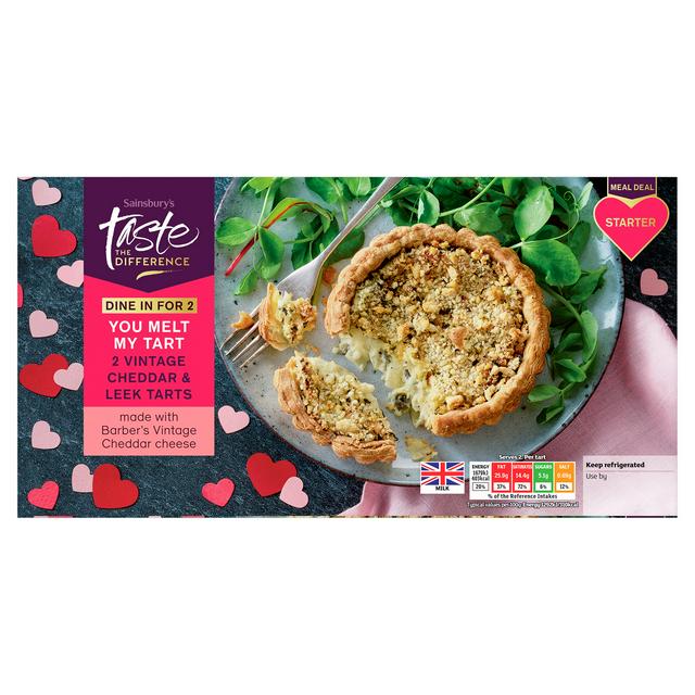 Sainsbury's 2 x Vintage Cheddar & Leek Tarts, Taste the Difference 260g