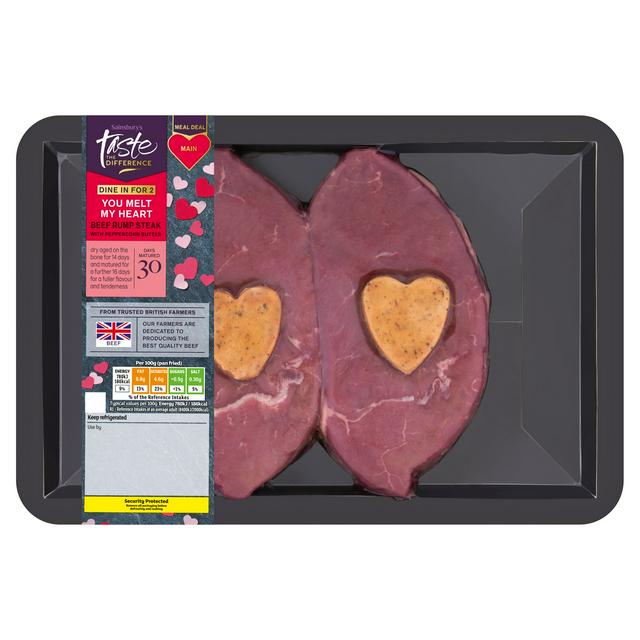 Sainsbury's Beef Rump Steaks with Peppercorn Butter, Taste the Difference 370g