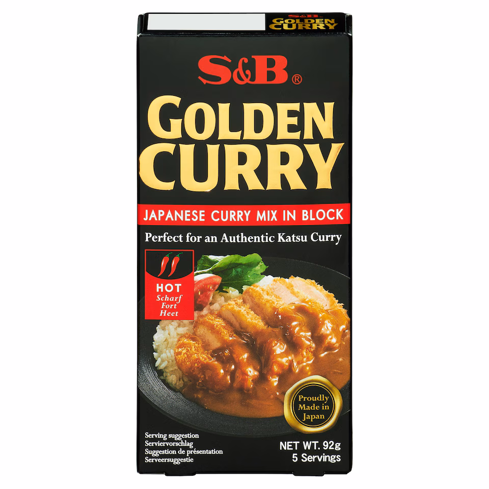S&B Japanese Golden Curry Mix in Block Hot 92g