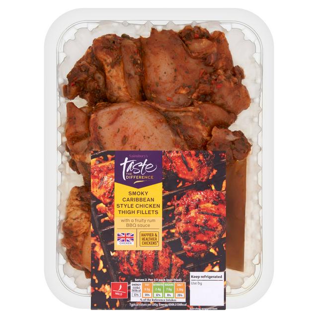 Sainsbury's Smoky Caribbean Style Chicken Thigh Fillets, Taste the Difference 400g