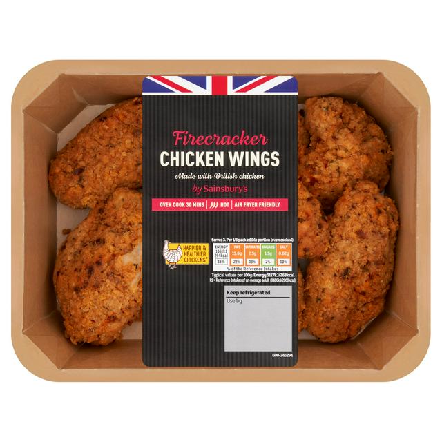 Sainsbury's Breaded Firecracker British Fresh Chicken Wings 500g