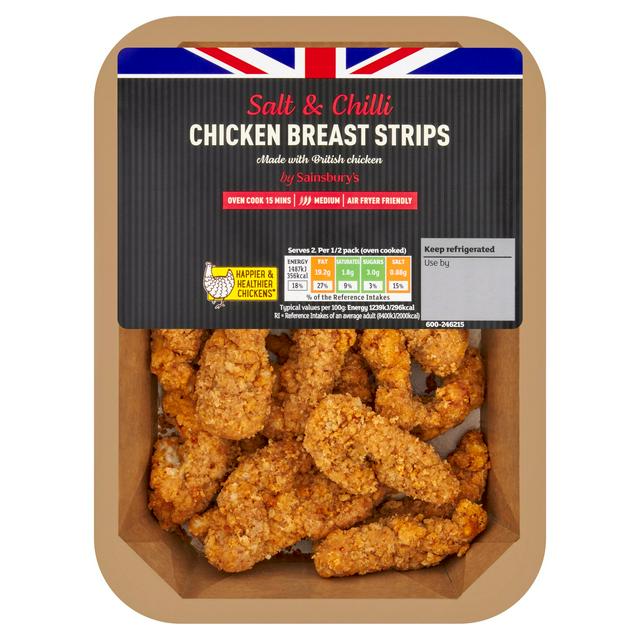 Sainsbury's British Fresh Chicken Breast Pieces In a Salt & Chilli Breadcrumb Coating 250g