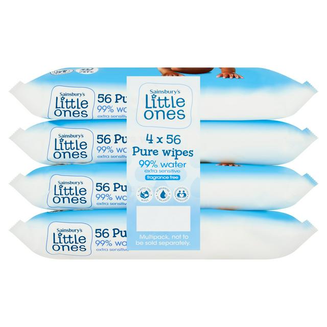 Sainsbury's Little Ones Extra Sensitive Pure Wipes 4 x 56