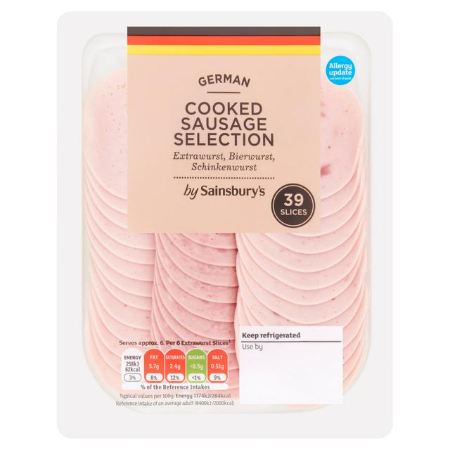 Sainsbury's German Cooked Sausage Selection Slices x39 130g