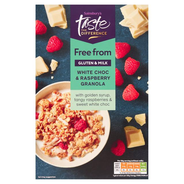 Sainsbury's Free From White Chocolate & Raspberry Granola, Taste the Difference 350g