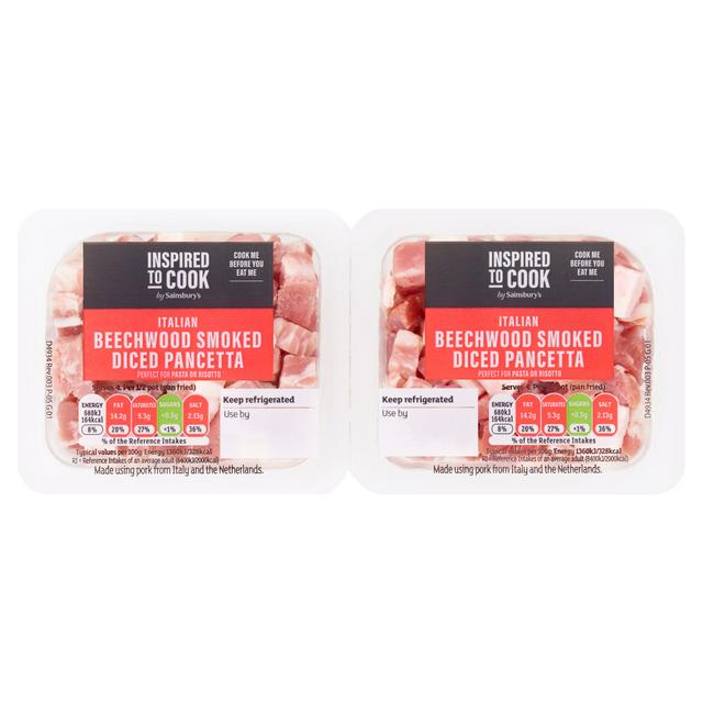 Sainsbury's Inspired to Cook Italian Beechwood Smoked Diced Pancetta 200g