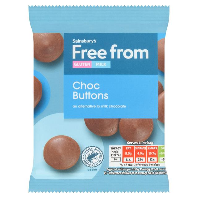 Sainsbury's Free From Chocolate Buttons 25g