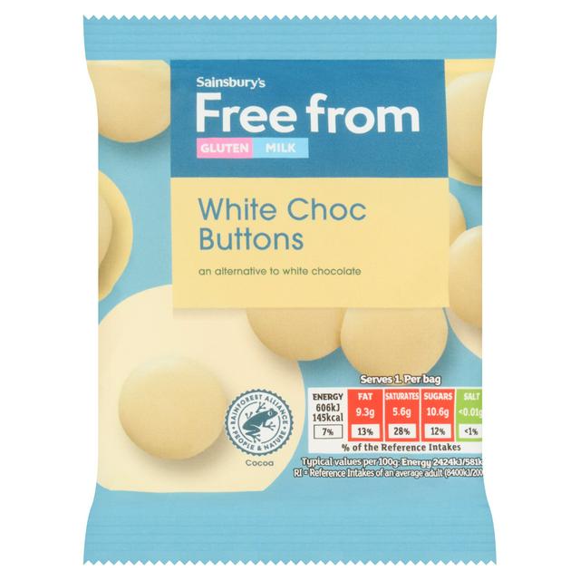 Sainsbury's Free From White Chocolate Buttons 25g