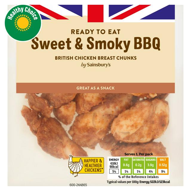 Sainsbury's Sweet & Smoky BBQ Chicken Breast Chunks 80g