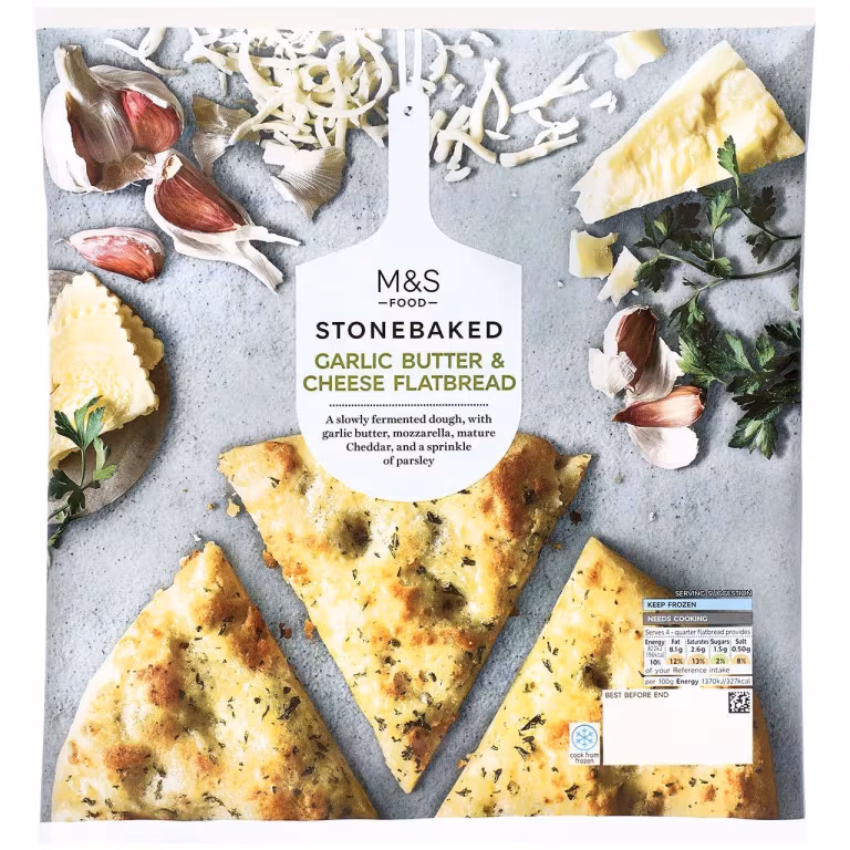 M&S Stonebaked Garlic Butter and Cheese Flatbread