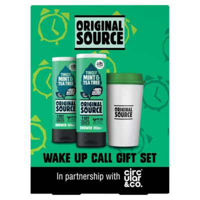 Original Source Wake Up Call Gift Set with Shower Gel and Circular&Co Travel Mug