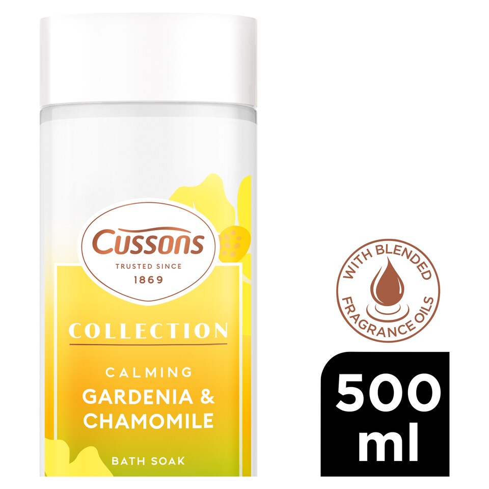 CUSSONS COLLECTION BATH SOAK CALMING GARDENIA & CHAMOMILE 500ML