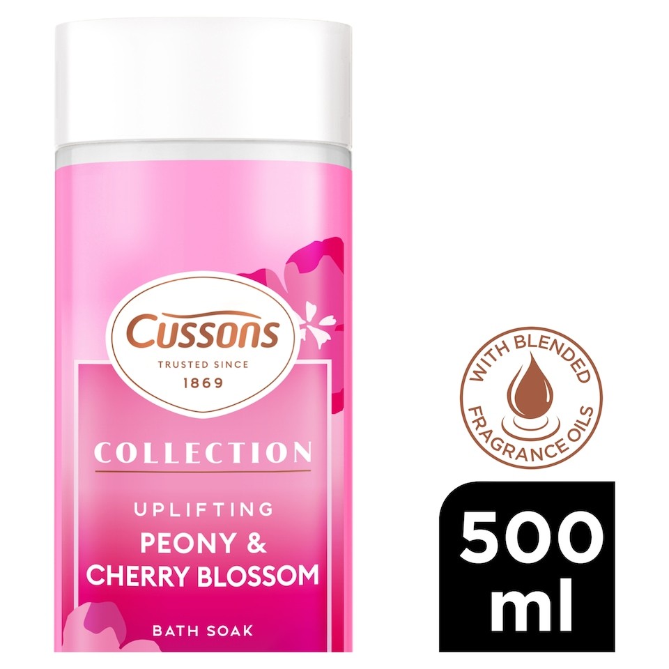 CUSSONS COLLECTION BATH SOAK UPLIFTING PEONY & CHERRY BLOSSOM 500ML
