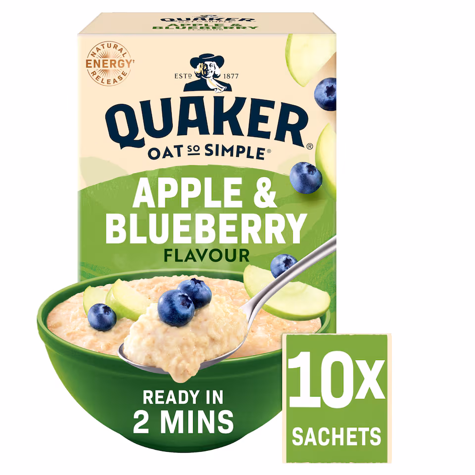 Quaker Oat So Simple Apple & Blueberry Porridge Sachets 10x36g