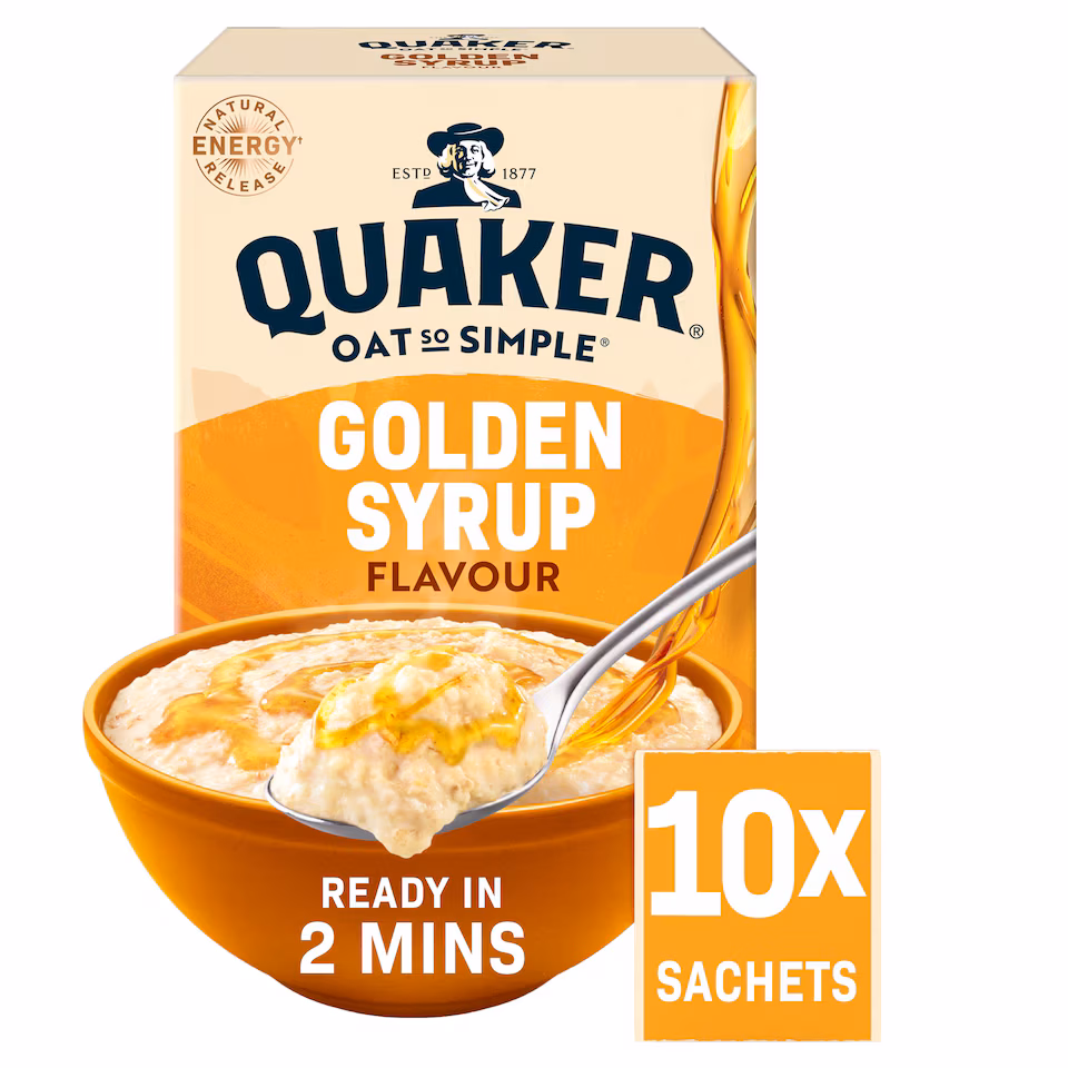 Quaker Oat So Simple Porridge Sachets - Golden Syrup 10x36g