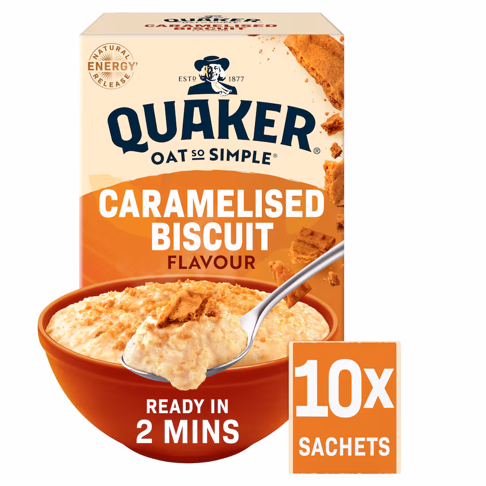 Quaker Oat So Simple Porridge Sachets - Caramelised Biscuit 10x33.4g