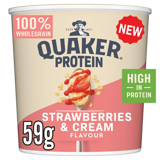 Quaker Oats High Protein Strawberries & Cream Porridge Pot 58g