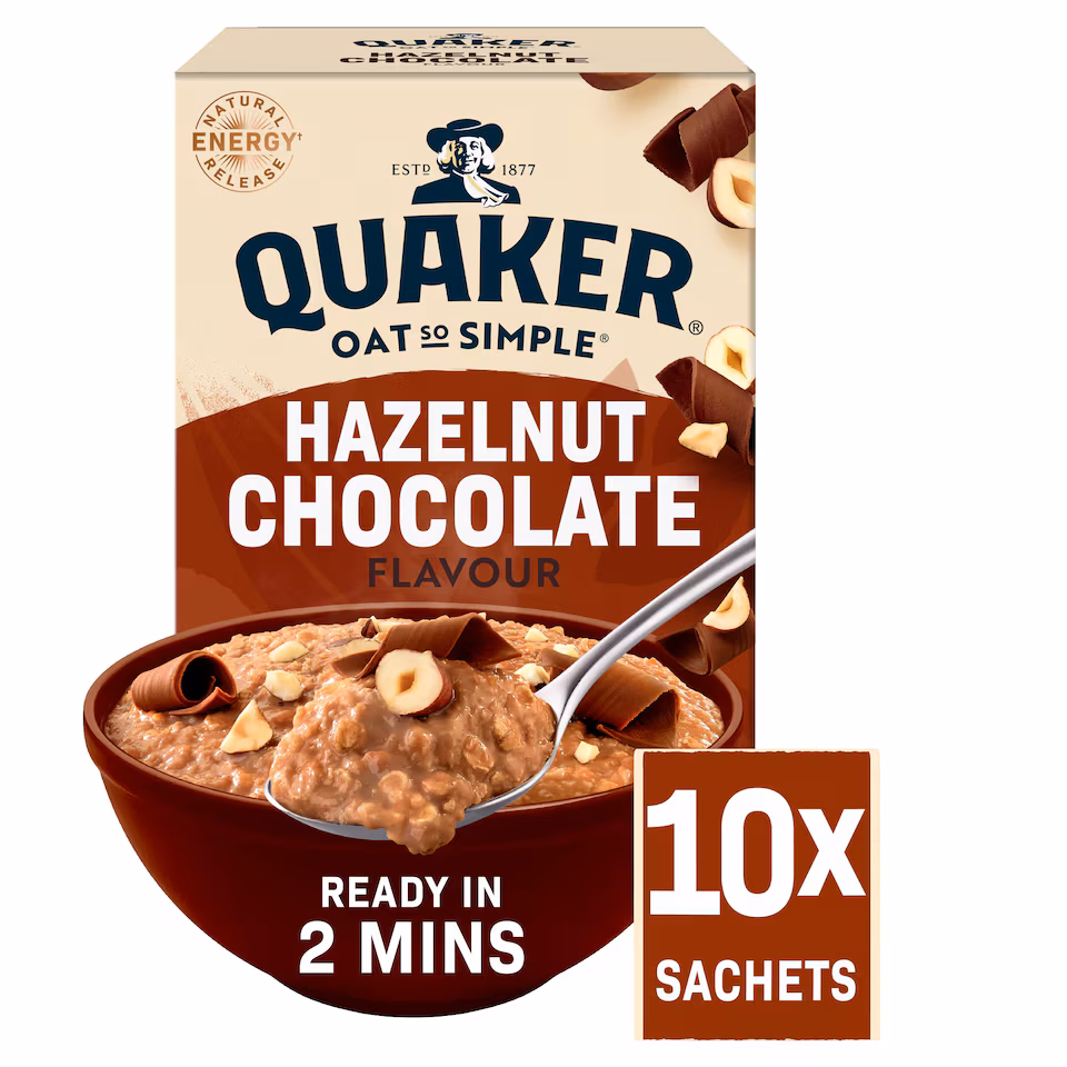 Quaker Oat So Simple Porridge Sachets - Hazelnut Chocolate 10x36g