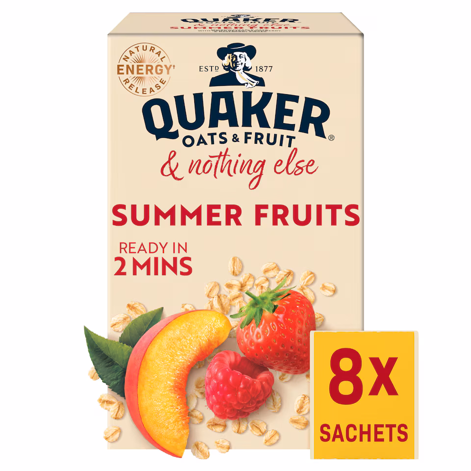 Quaker Oats Summer Fruits & Nothing Else Porridge Sachets 8 x 33g