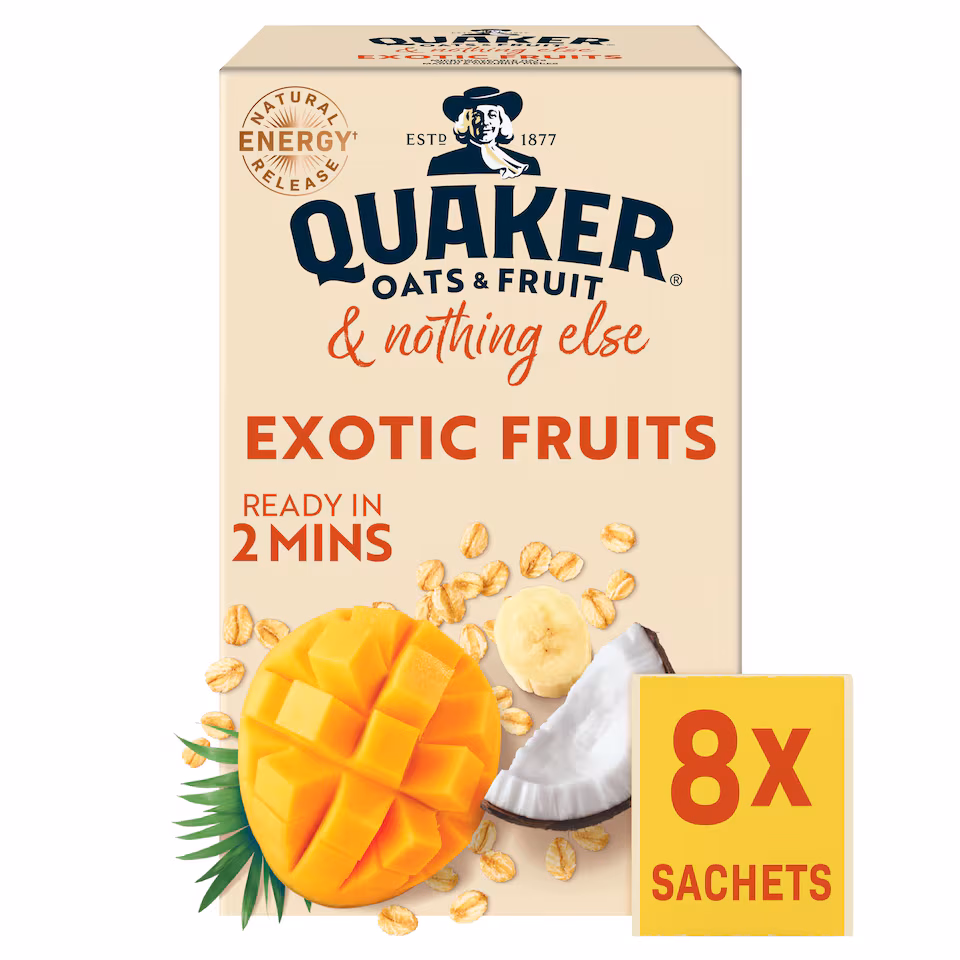 Quaker Oats Exotic Fruits & Nothing Else Porridge Sachets 8 x 33g